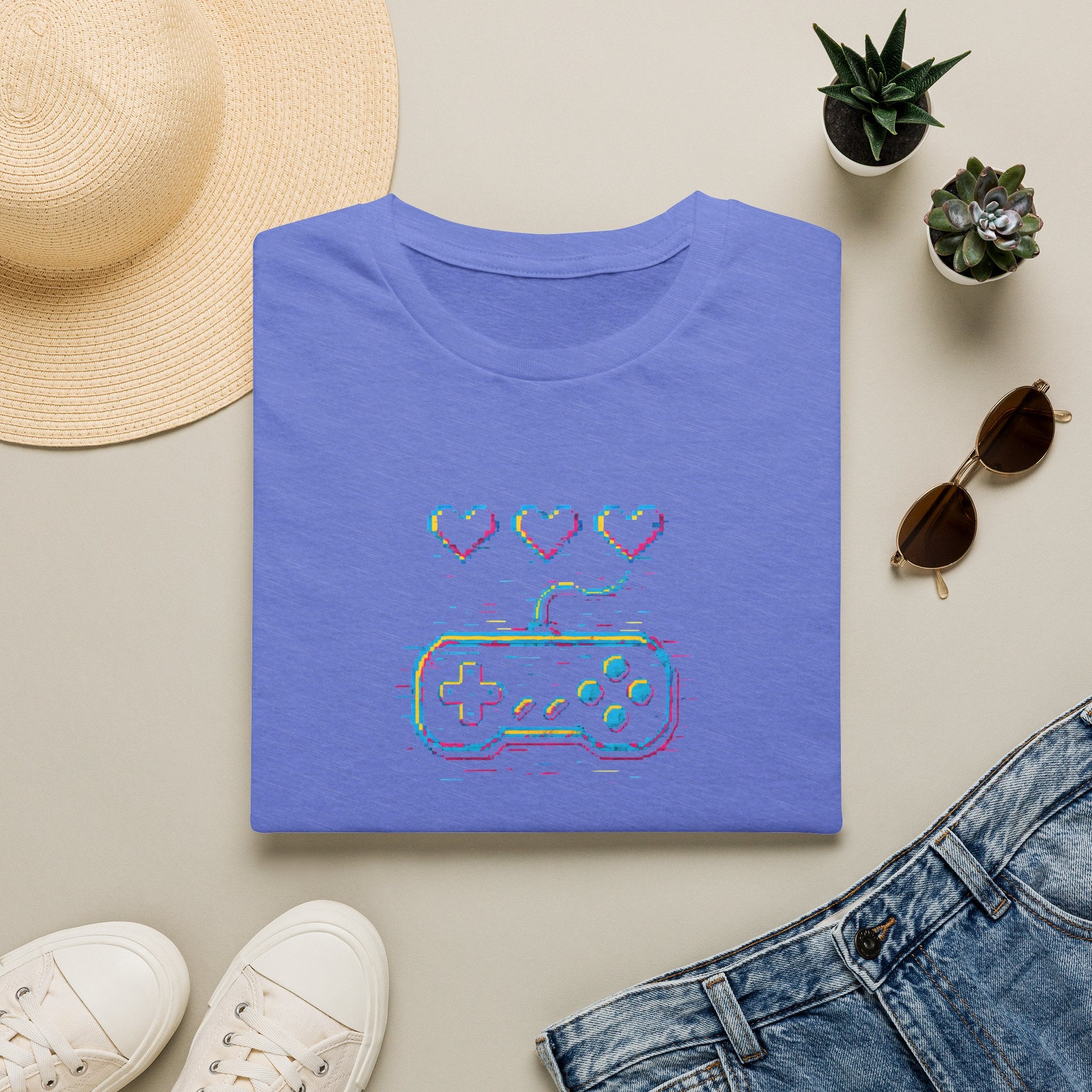 Three Hearts Gaming Controller T-Shirt