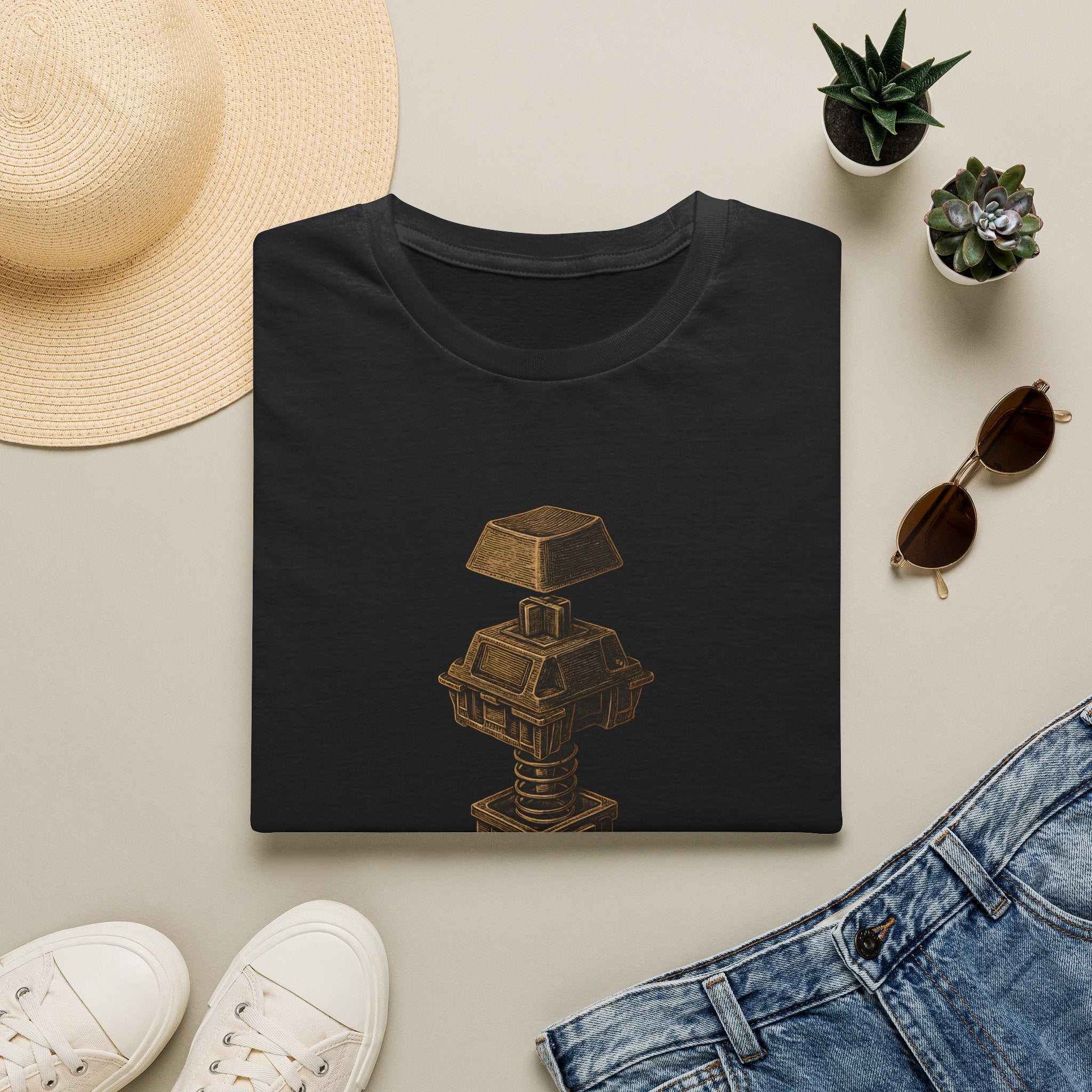 Spring-loaded mechanical sculpture T-Shirt