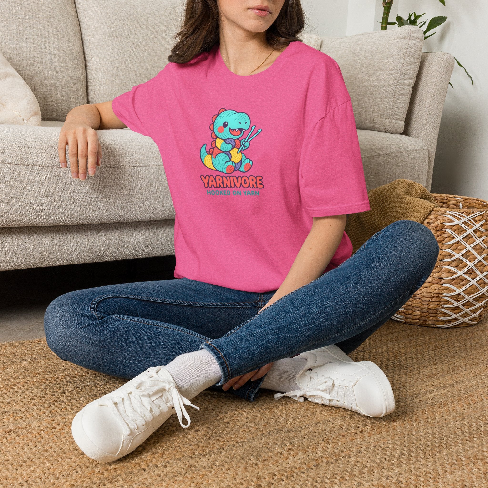 Yarnivore Knitting Dinosaur T-Shirt